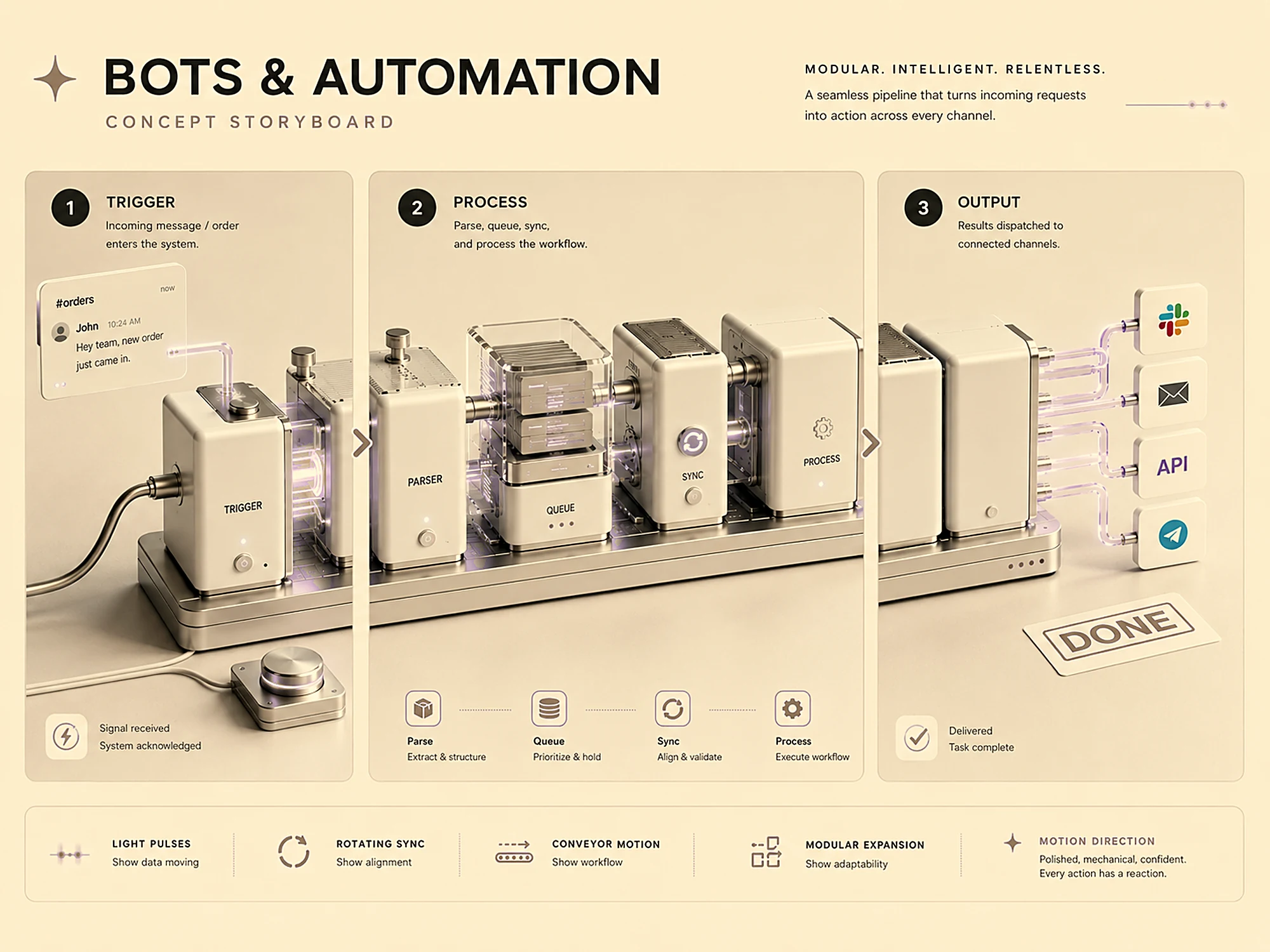 Bots & Automation — concept storyboard